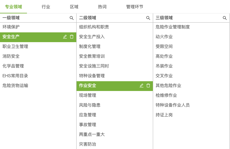 EHS法规管家功能