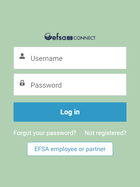 connect EFSA 系统登录界面