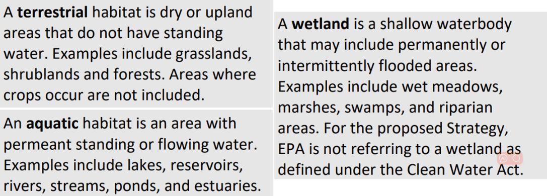 陆生、湿地和水生生境的定义