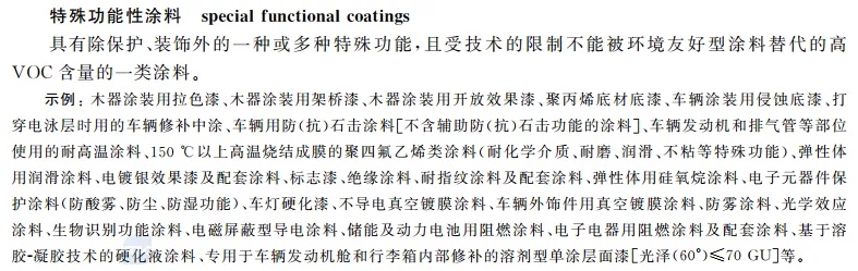 明确“特殊功能性涂料”的定义和品种示例