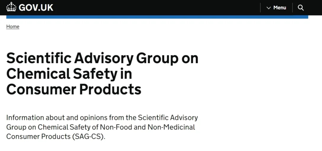 非食品及非医药消费产品化学安全性科学咨询小组（SAG-CS）