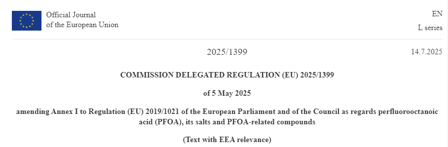 amendments (EU) 2025/1399