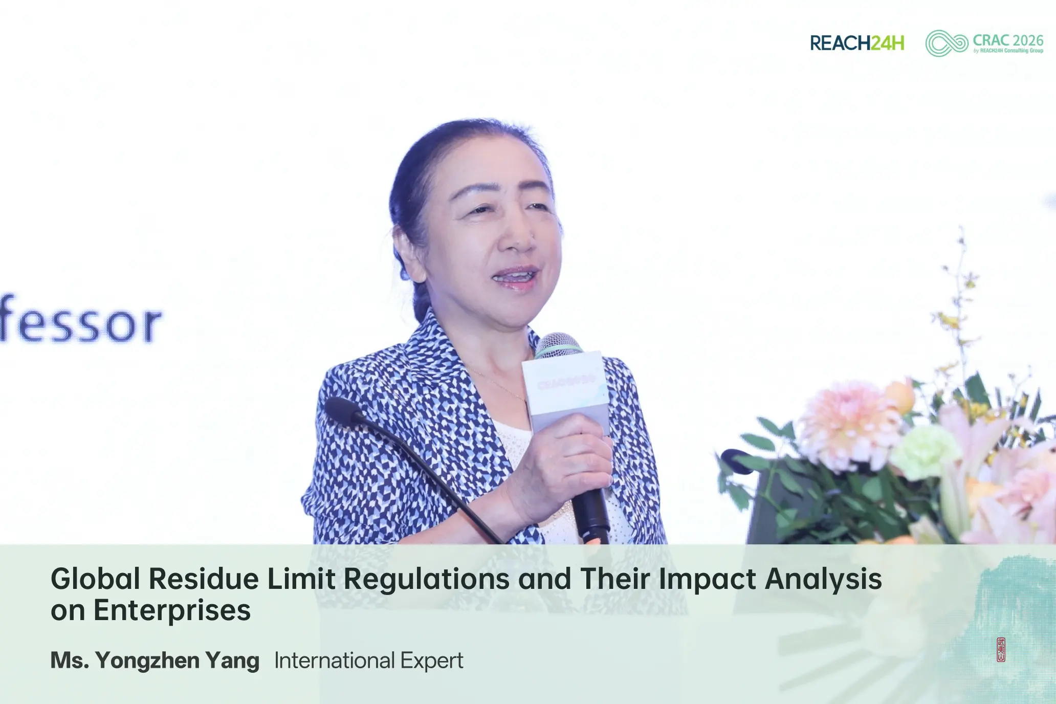 Yongzhen Yang presenting on global pesticide residue limits and export markets