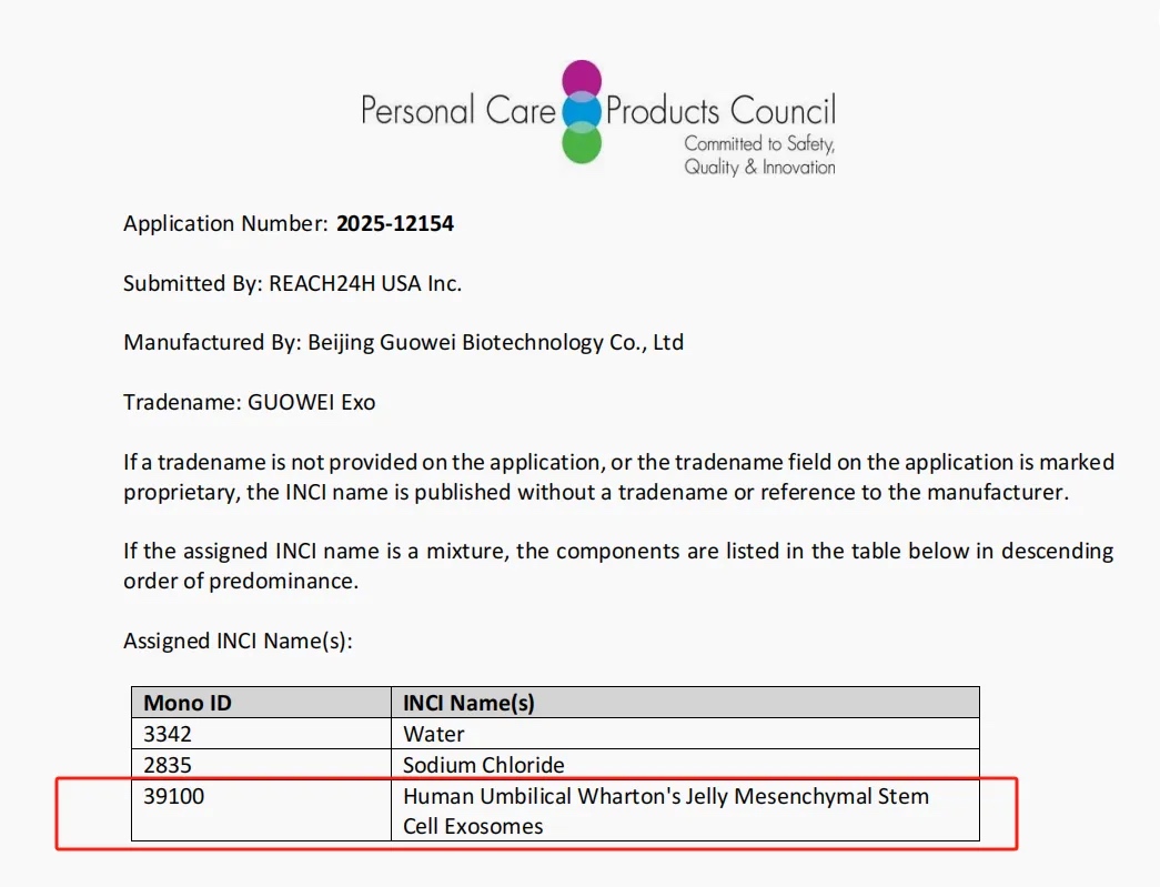 REACH24H Achieves INCI Name for Innovative Cosmetic Exosomes, Unlocking Global Market Access