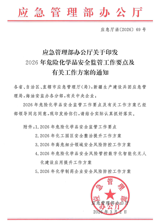 2026年危险化学品专项执法检查工作重点